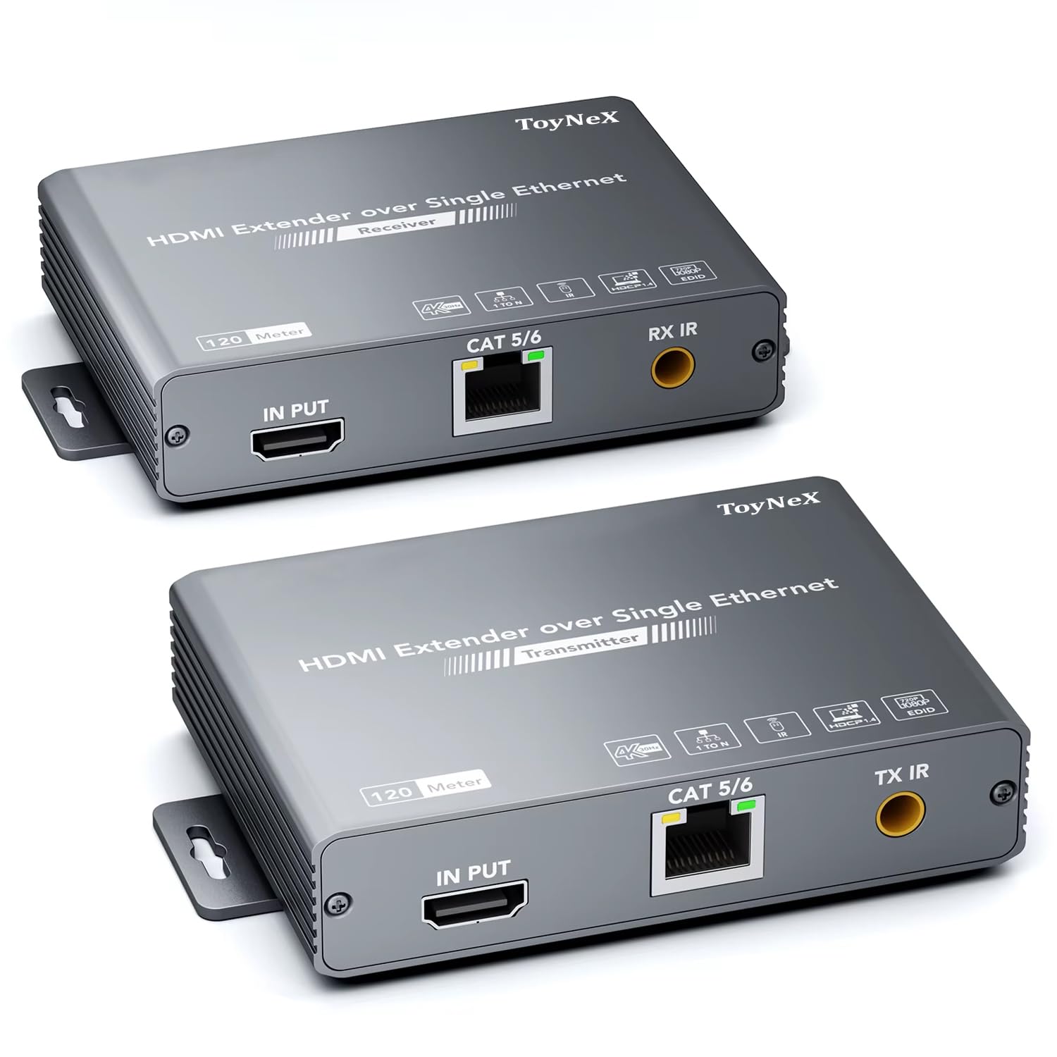 4K HDMI Extender 120M Over Single Ethernet, 4K@30Hz HDMI 120M Transmitter and Receiver up to 120 Meters IR Local Loop Out One to Many Extender Over LAN.-image-31