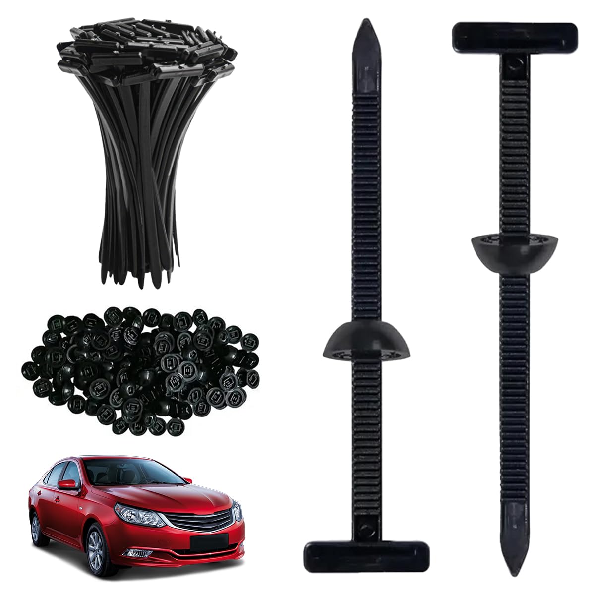 Lot De 150 Attaches De Câble Universelles Clips T Plastique Robuste - Fixation Voiture Réparation Quotidienne