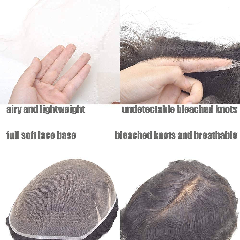Amazon.com : Lordhair Hair Toupee for Men Hair Pieces Systems Mens  Replacement with Fine Mono Lace Natural Black : Beauty & Personal Care