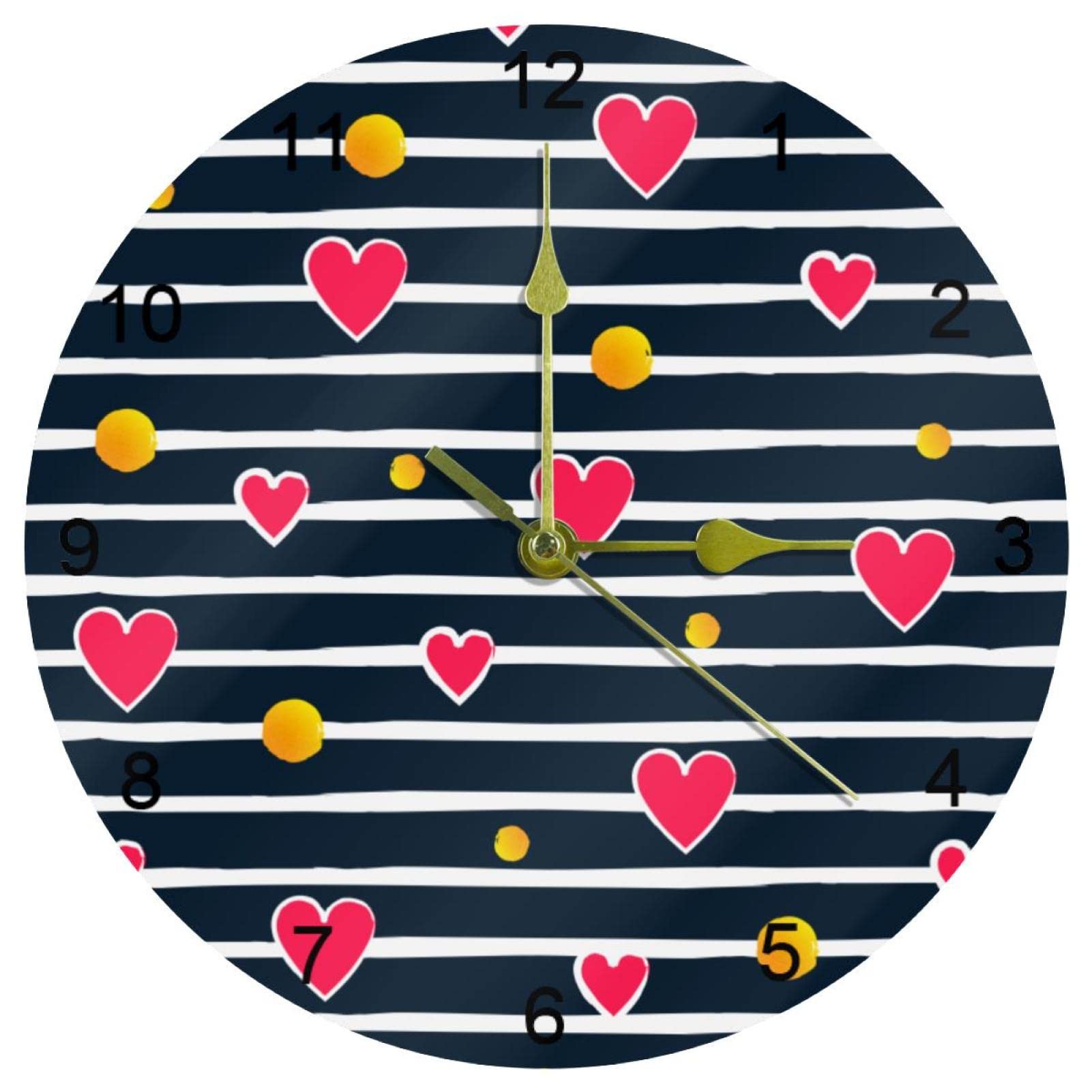Horloge murale silencieuse 25 cm à quartz avec chiffres arabes pour un salon paisible