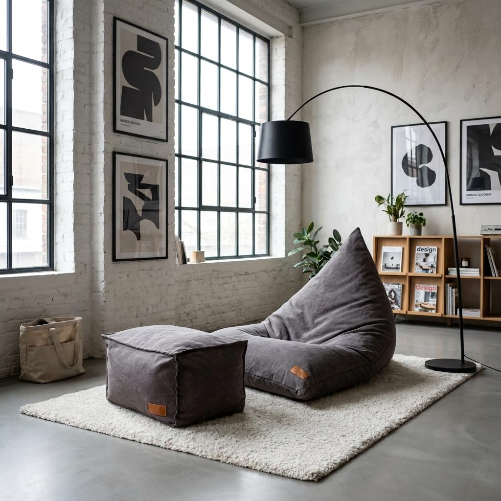 Aiire Puff con Relleno Incluido Moderno - Puf Salon XXL de Diseño para Adulto o Juvenil - Funda Desenfundable y Lavable - Puffs Infantiles XXL - Bean Bag Chair Gamer Gigante con Reposapiés