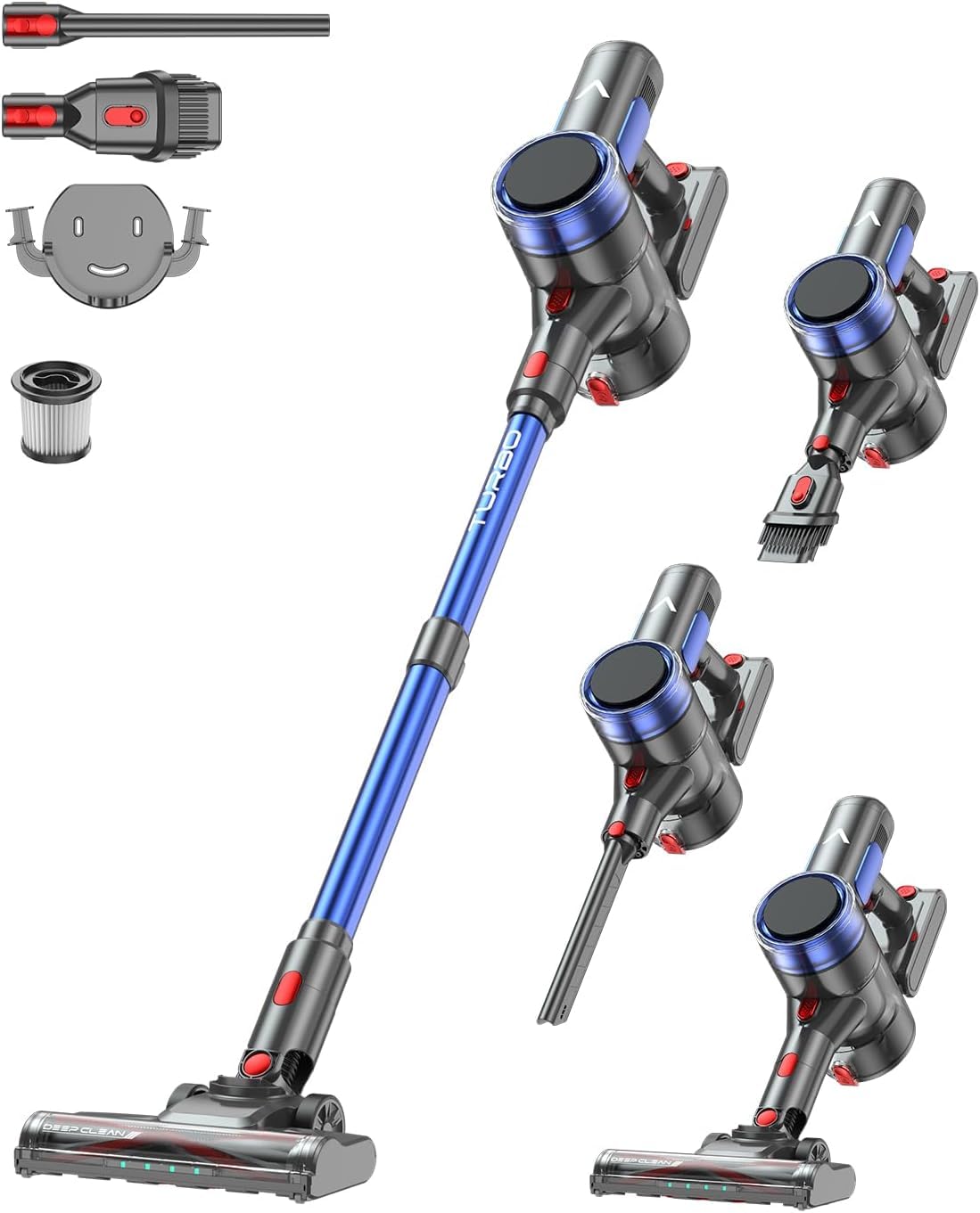 aonus A10 Aspirateur Balai sans Fil, 55 kPa 500W, 70 Min, Poils d'animaux | Aspirateur balai sans fil puissant pour poils d'animaux, tapis et sols durs, Écran tactile LED, brosse anti-emmêlement.