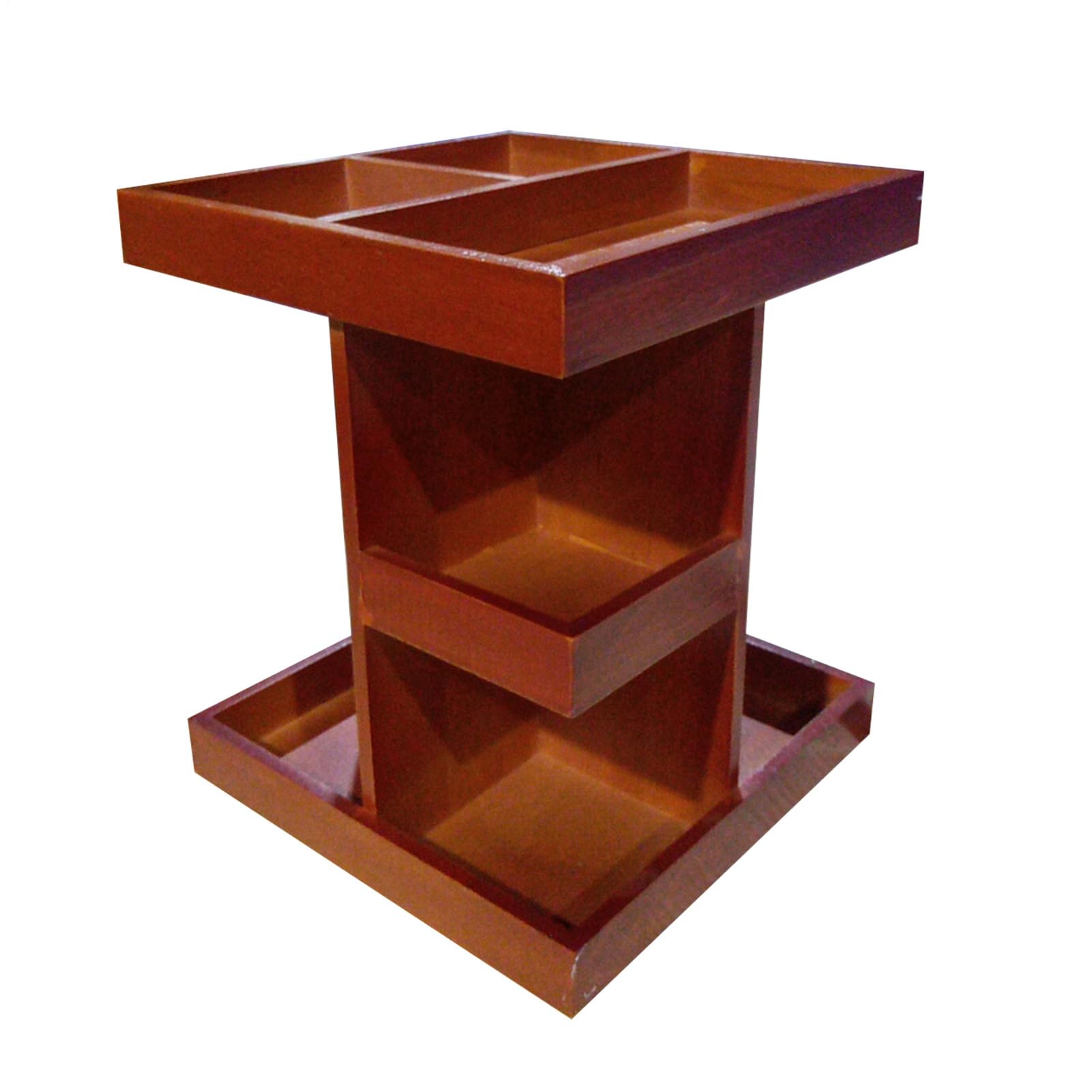 Obrotowy organizer do makijażu Drewniany rustykalny do przechowywania | Organizer obrotowy 360 blatowy na makijaż Kosmetyki Perfumy Pielęgnacja Skóry Do Łazienki Sypialni Na Blat Do