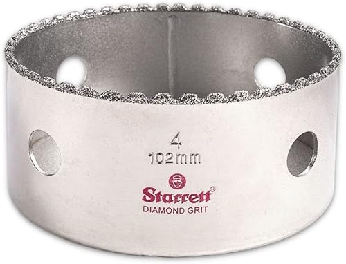 Miniatura 166 de Starrett Sierra de agujero de grano de diamante, ideal para perforar agujeros de diámetro pequeño, diámetro de 4-1/8 pulgadas, profundidad de corte