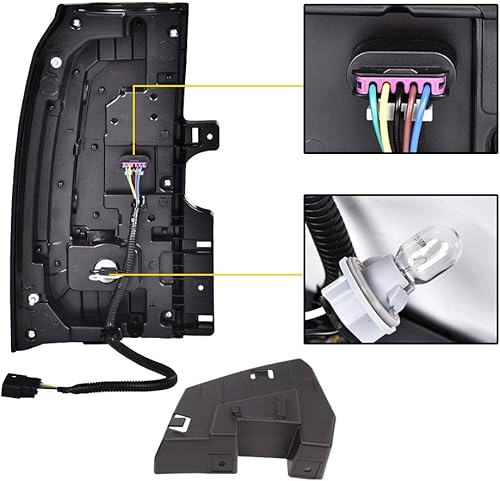 Miniatura 6 de CHEDA Luz trasera LED con bombilla compatible con GMC YukonYukon XL 2015 2016 2017 2018, lado derecho del pasajero CAPA, 84536243, GM2801268