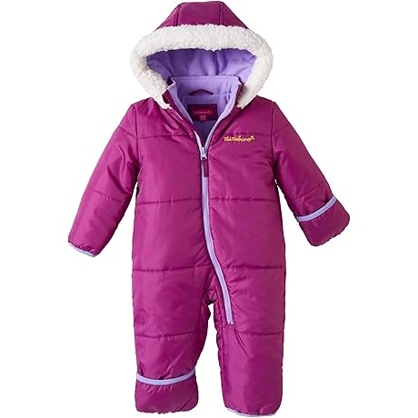 Baby Girl's Warm, Cozy, and Stylish One-Piece Puffer Winter Snowsuit