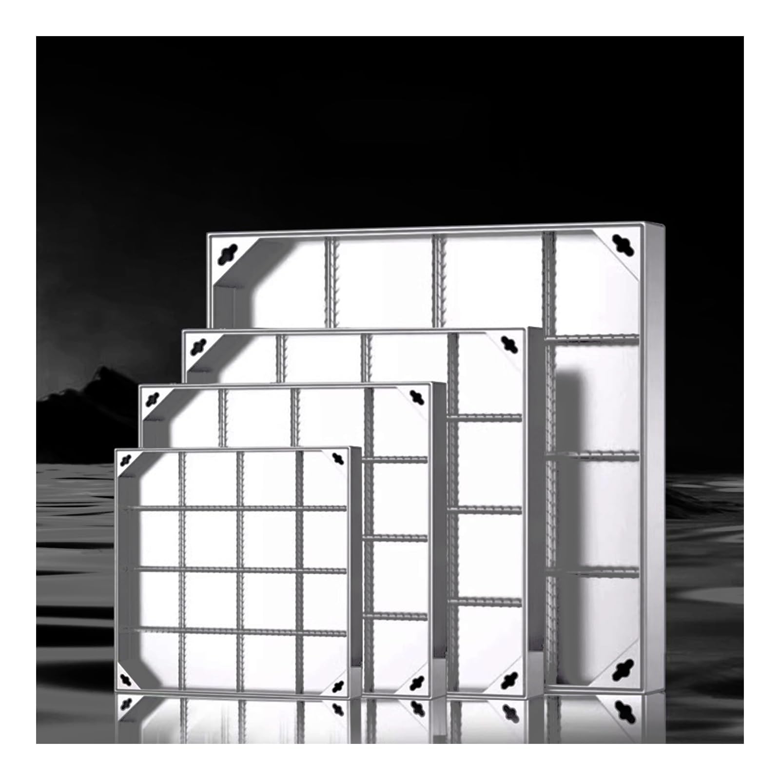 Gbrsxyip 5Cm Stainless Steel Manhole Cover With Frame - Double-Layer Steel Bars For Driveway Concrete And Yard (50X50cm / 19.7X19.7in)