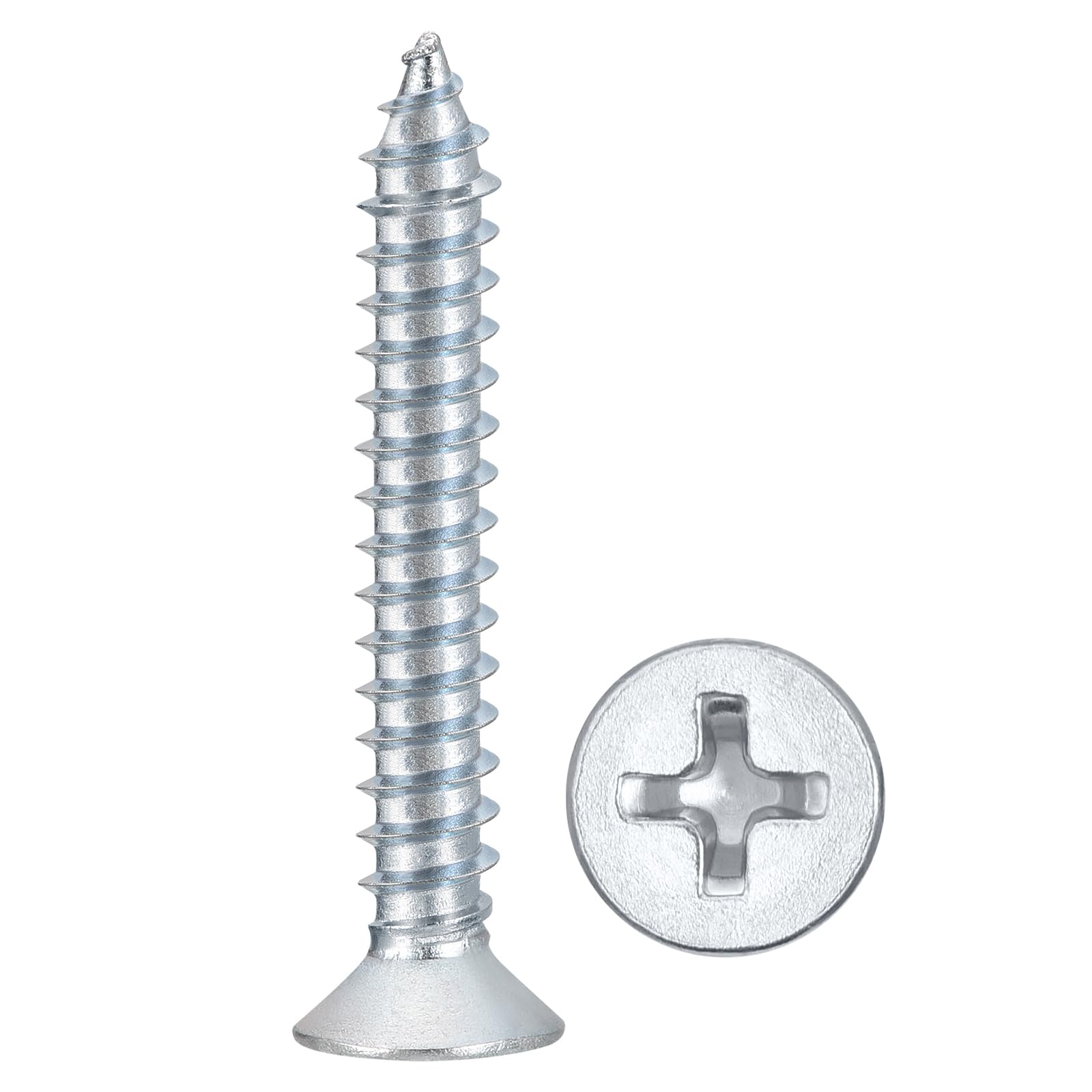 METALLIXITY Countersunk Phillips Wood Screws (#12x1-1/2") 100Pcs