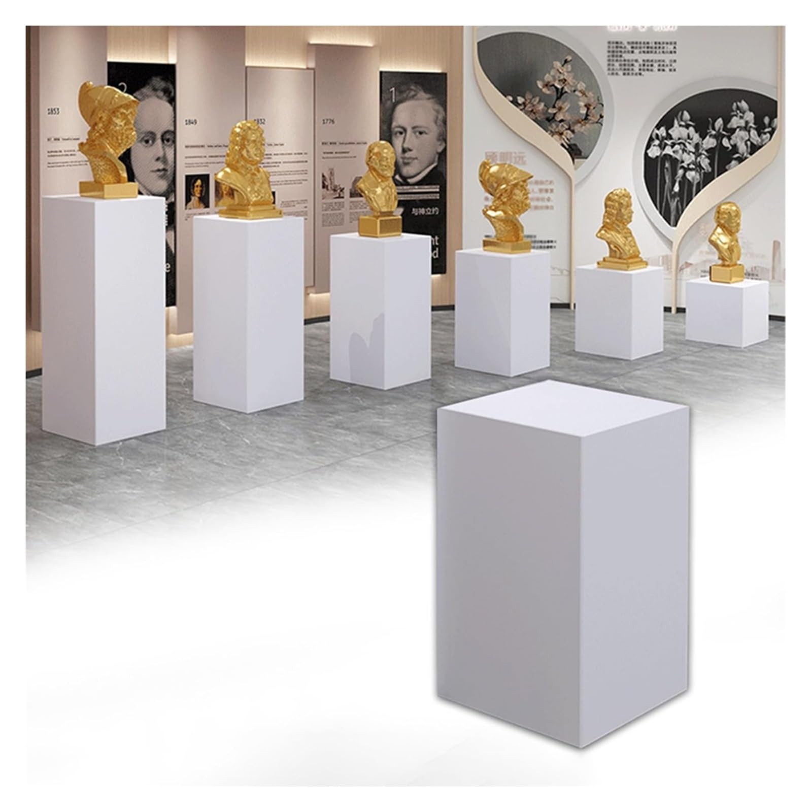 LYDBMYT Pedestal Stand for Party, White Display Pedestal Stands Pillars for Wedding, Sculpture Display Stand Column Decoration Pedestal Cube(40x40x60cm)