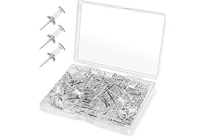 Clear Plastic Head Thumbtacks with Steel Point 100-Pack: The Thumbtacks that Blend...
