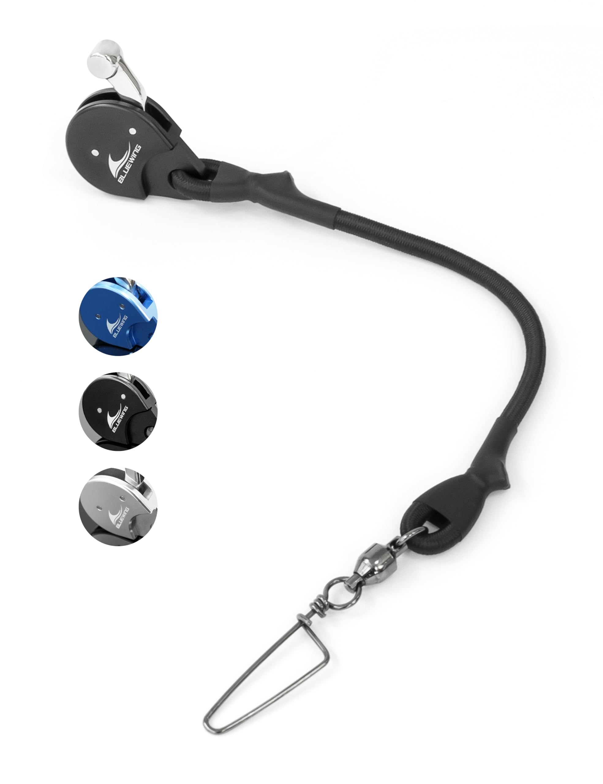 BLUEWING Blue Water Outrigger Halyard Line Lock Pulley Single/Double/Triple/Quad Aluminium Alloy Fishing Line Lock Pulley with Stainless Steel Snap Swivel for Offshore Fishing