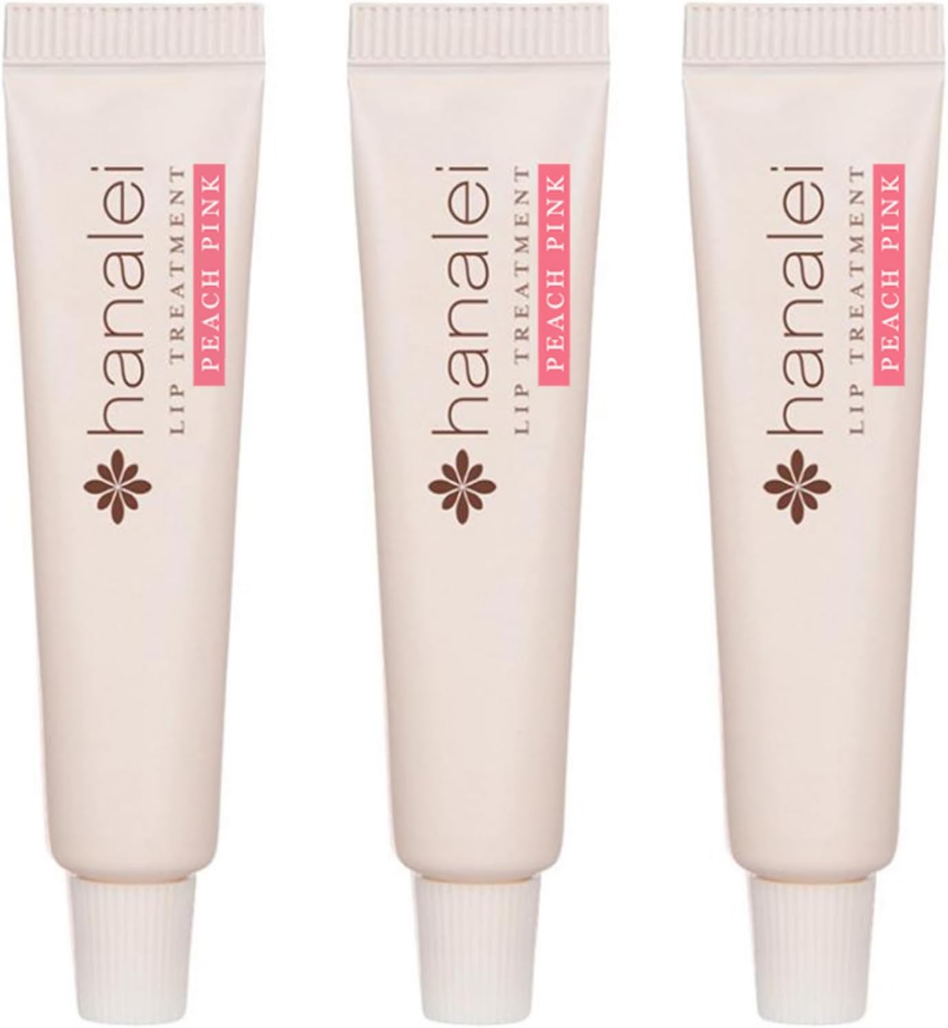 HanaleiCruelty-Free and Paraben-Free Hydrating Lip Treatment to Soothe Dry Lips – Made with Kukui Oil, Shea Butter, Grapeseed Oil – Made in USA – Peach Pink Tint Travel-Size lip balm 3 Pack (5ml x 3)