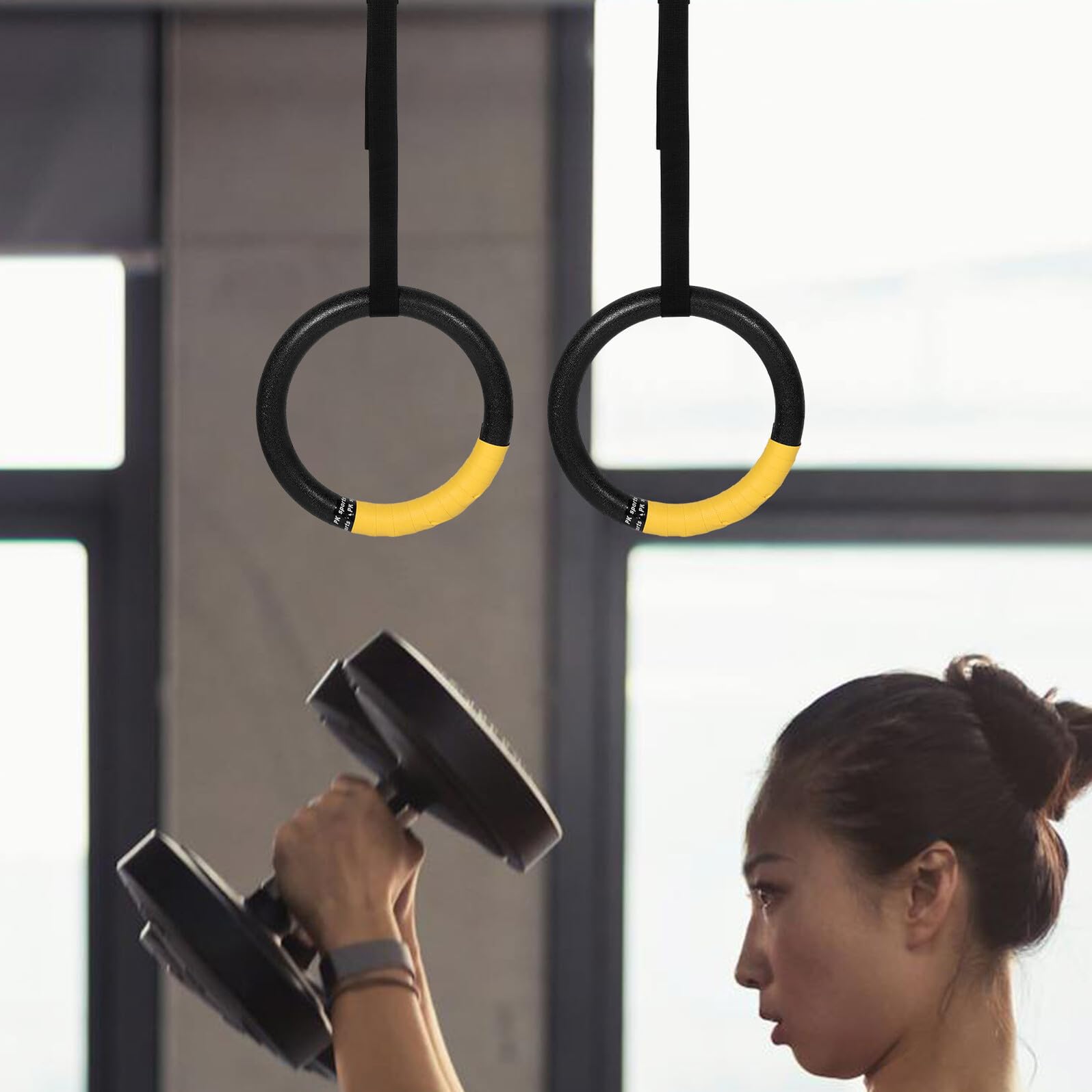 Mikinona Ginnastica con Anelli e Regolabili per Abs in da Allenamento Facile Installazione Portata 250kg Fitness Indoor Palestra per Principianti e Atleti Avanzati