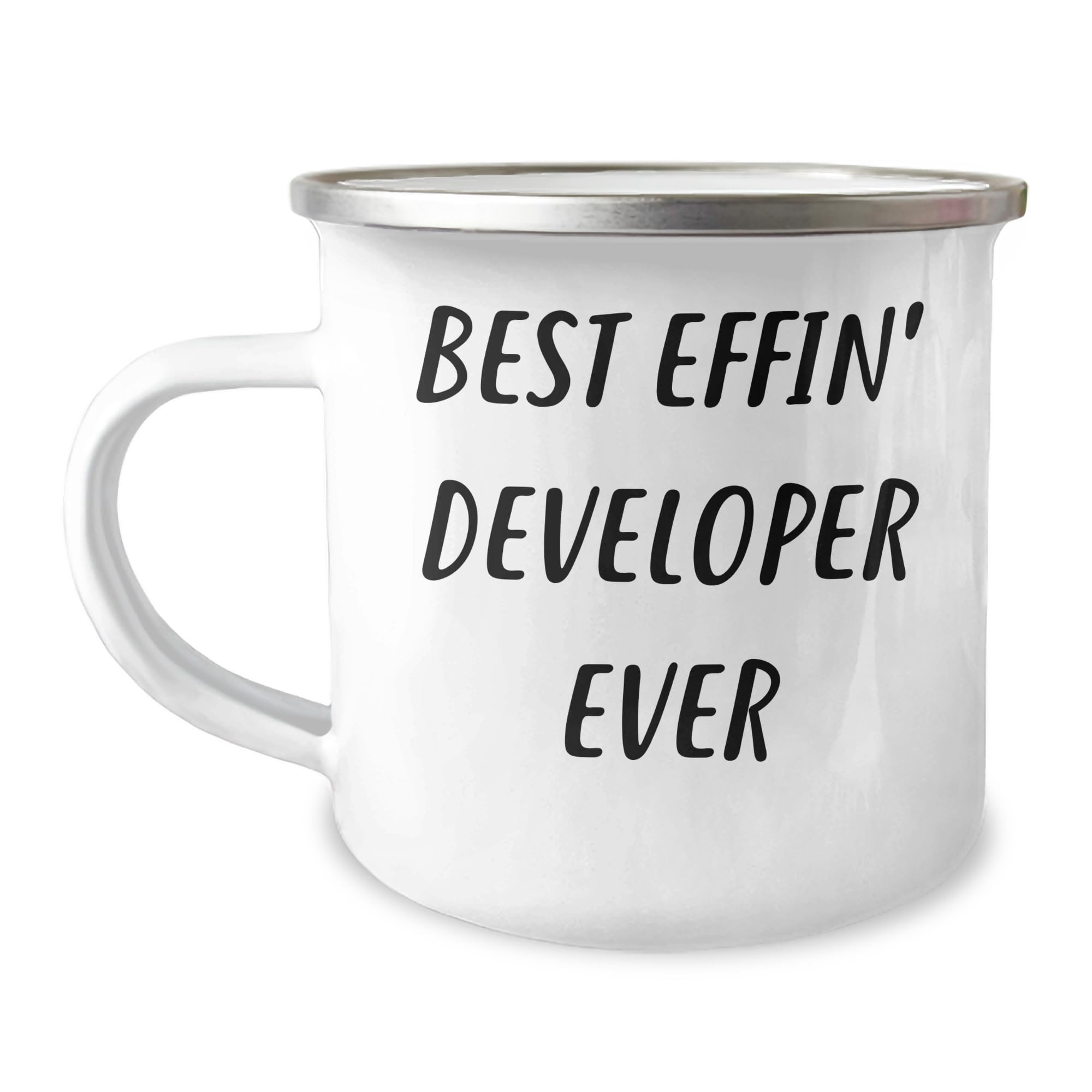 Best Effin' Developer Ever Christmas Camping Mug for Men Gifts from Friends, Perfect Developer Gifts for Him
