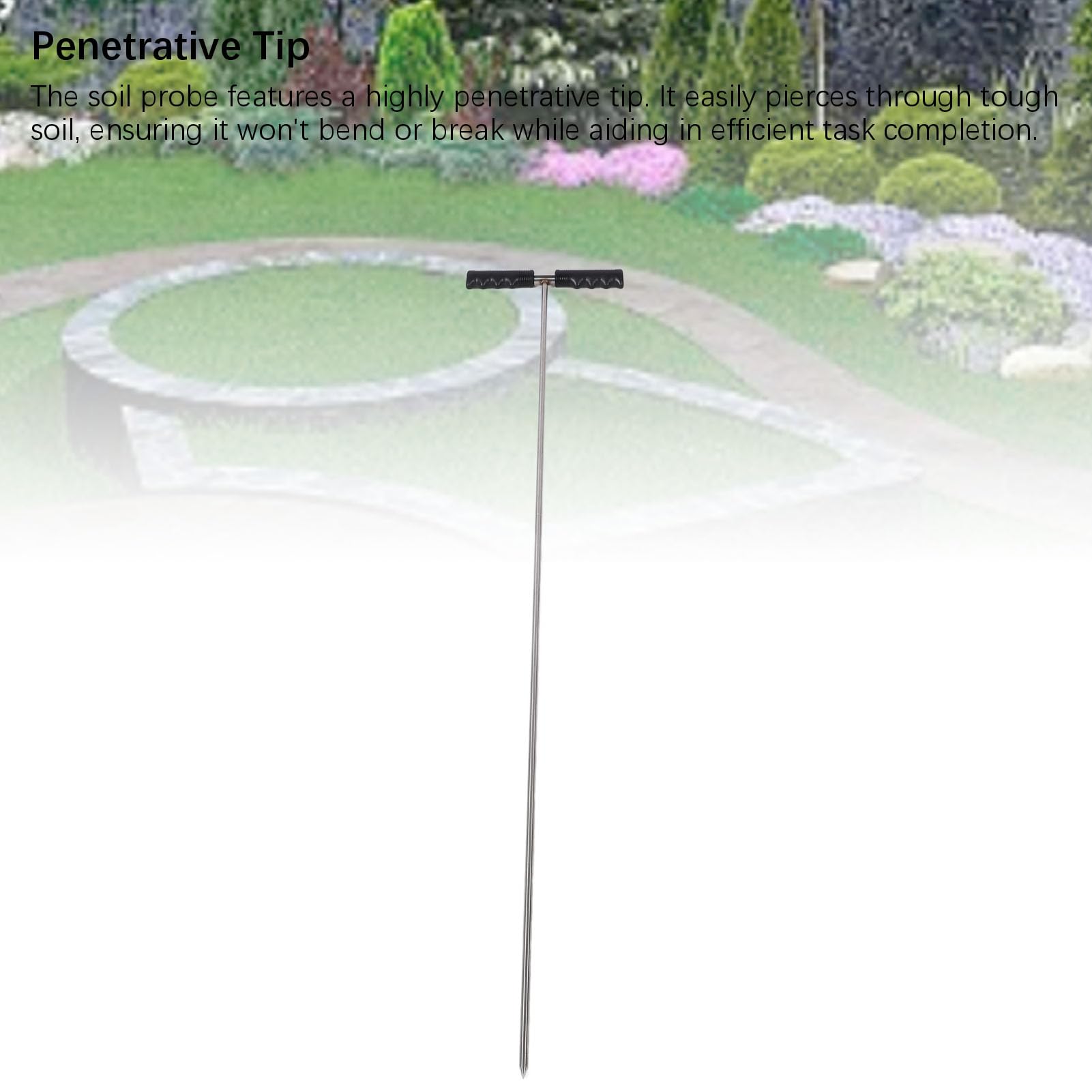 Generic Tale de Sonde de Sol, Sonde de Sol en Acier Inoxydable 32 à 48 Pouces Bielle de Sonde de Sol Réglable pour Localiser Les Tuyaux Souterrains, Conduites d'eau, Compactage