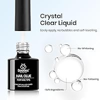 Vista 6 de beetles Gel Polish Pegamento para uñas de gel 9 en 1 para puntas de uñas acrílicas transparentes, pegamento para uñas con brocha súper fuerte