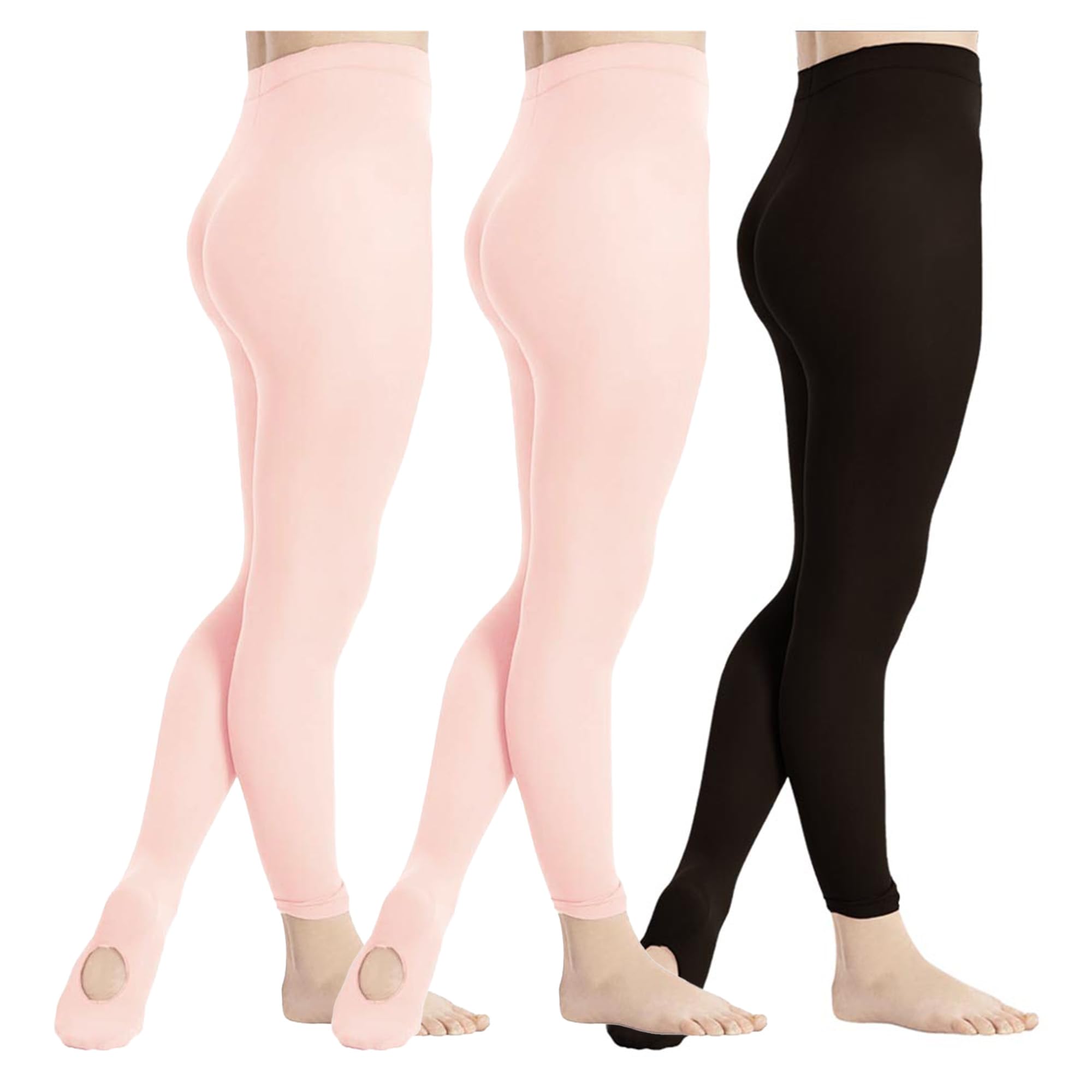 DIPUG 1/2/3 Pairs Girls' Convertible Ballet Tights/Soft Dance Tight