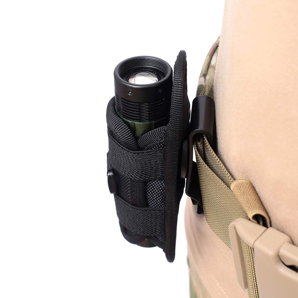 10 x Taschenlampen-Holster, Gürtel-Tragetasche, Halter mit 360 Grad drehbarem Clip
