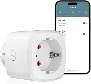 HBN Smart WLAN-Steckdose mit Verbrauchsmessung, Smart Home WiFi Steckdose mit APP Intelligente Schaltsteckdose, 10A, Kompatibel mit Alexa & Google Home, 1 Stück