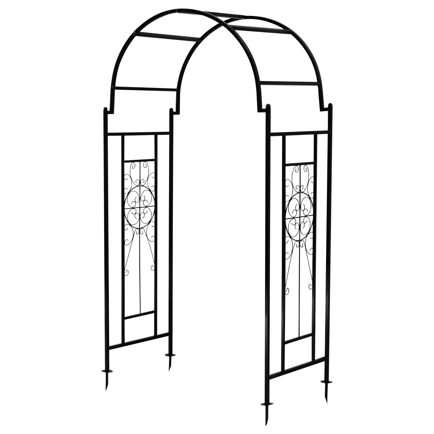 Woodside Northwold Metal Garden Arch, Traditional Decorative Archway for Paths/Entrances, Elegant Arbour Trellis Plant Support
