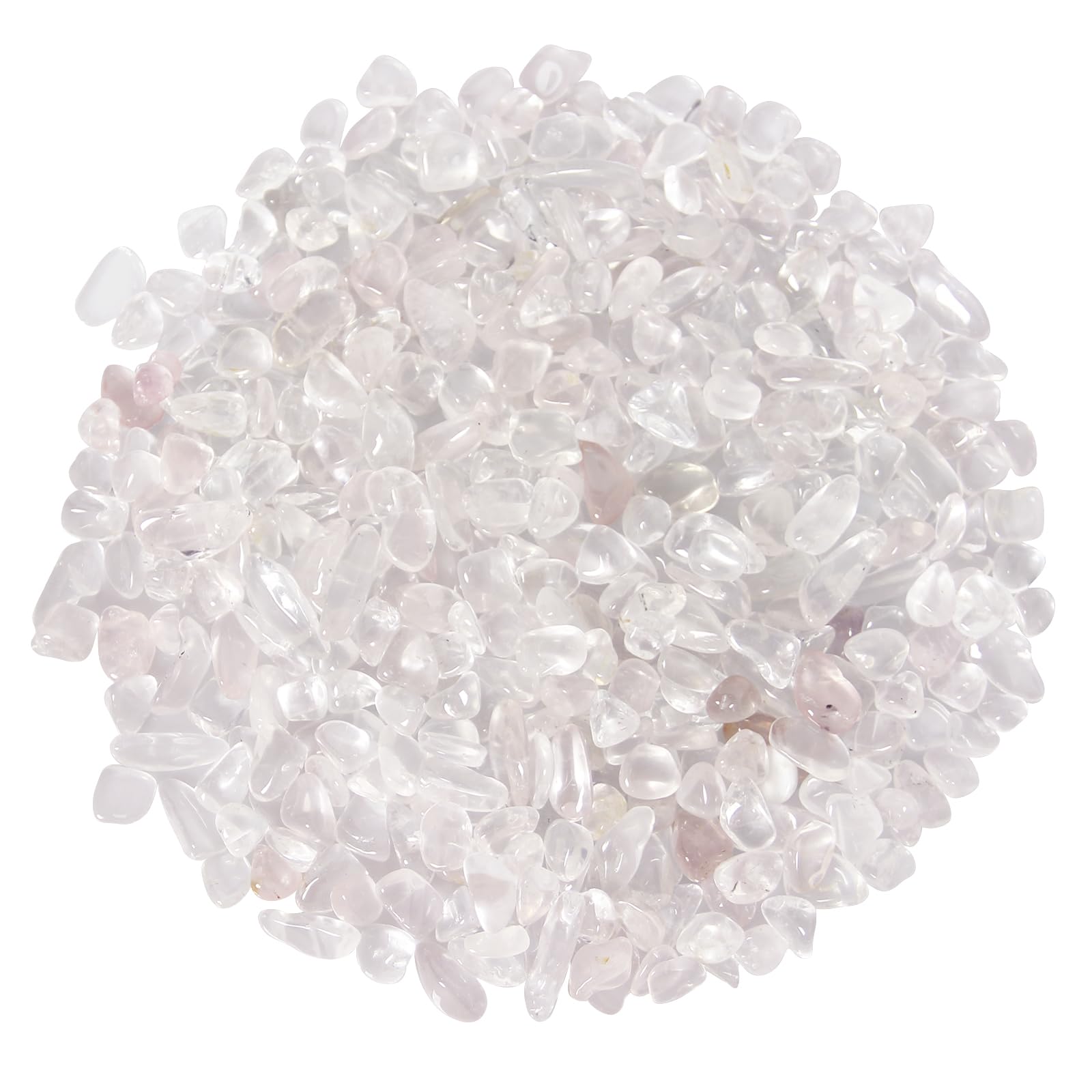 1.1lb Natural Crushed Startlight Rose Quartz Crystal Chips Bulk