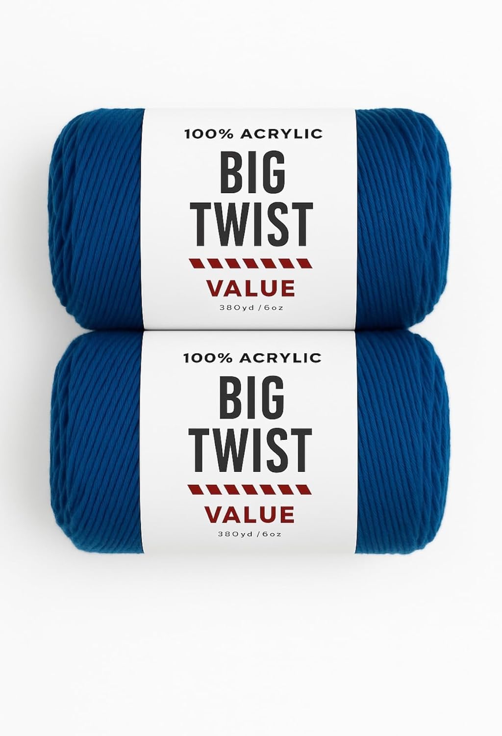 Big Twist Value Yarn 2-Pack Bundle-Varisty Blue 100% Acrylic, 6oz Skeins (380 yds Each)