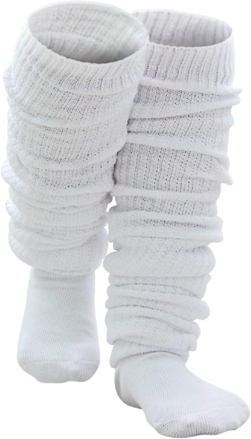 AWOCANLoose Socks Japanese Style Student Girls Socks White Lolita Leg Warmer Bubble Slouch Cotton Socks Super Long Socks 15.7-71 Inch