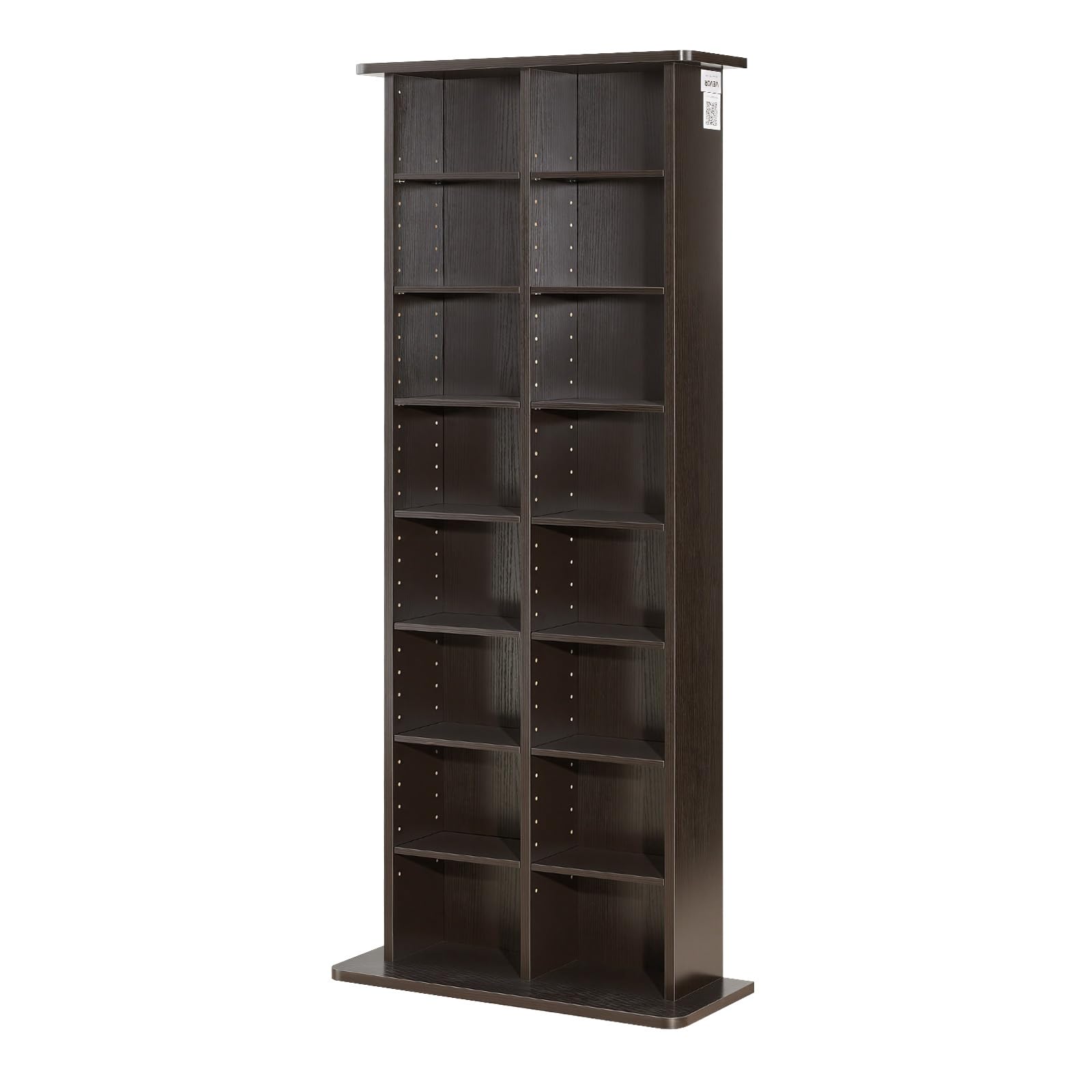 VEVOR Medienregal, 8-lagiges CD-Regal, 559x222x1295 mm, Multimedia-Aufbewahrung für CDs, DVDs, Bücher & Spiele, Raumteiler Schrank mit 16 Fächern für Wohnzimmer, Homeoffice, Aufnahmeraum