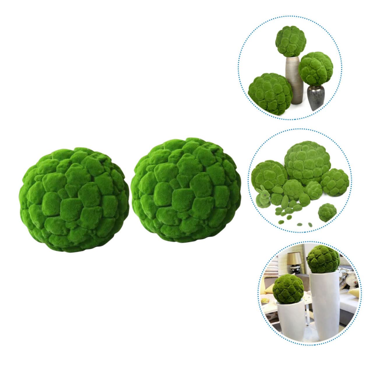 STOBOK 6stücke Künstliche Moosbälle Durchmesser Dekoration Für Innenräume Garten Und Hochzeiten Lebendige Topiary Pflanzen Für Moderne Und Skandinavische Stile
