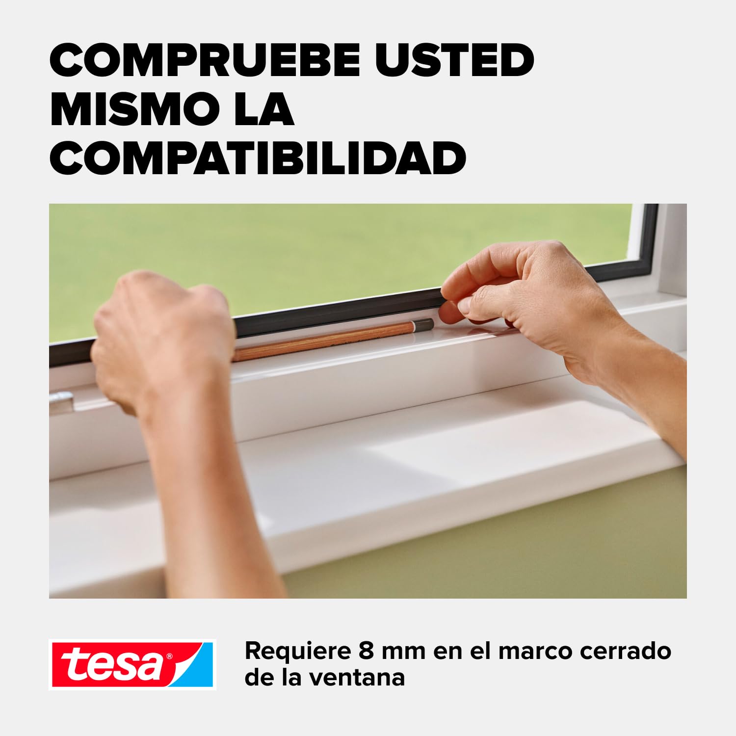 tesa INSECT STOP Clip-on Frame Fly Screen for Window - marco ajustable, malla de fibra de vidrio, clips adhesivos, antracita - 100 x 120 cm