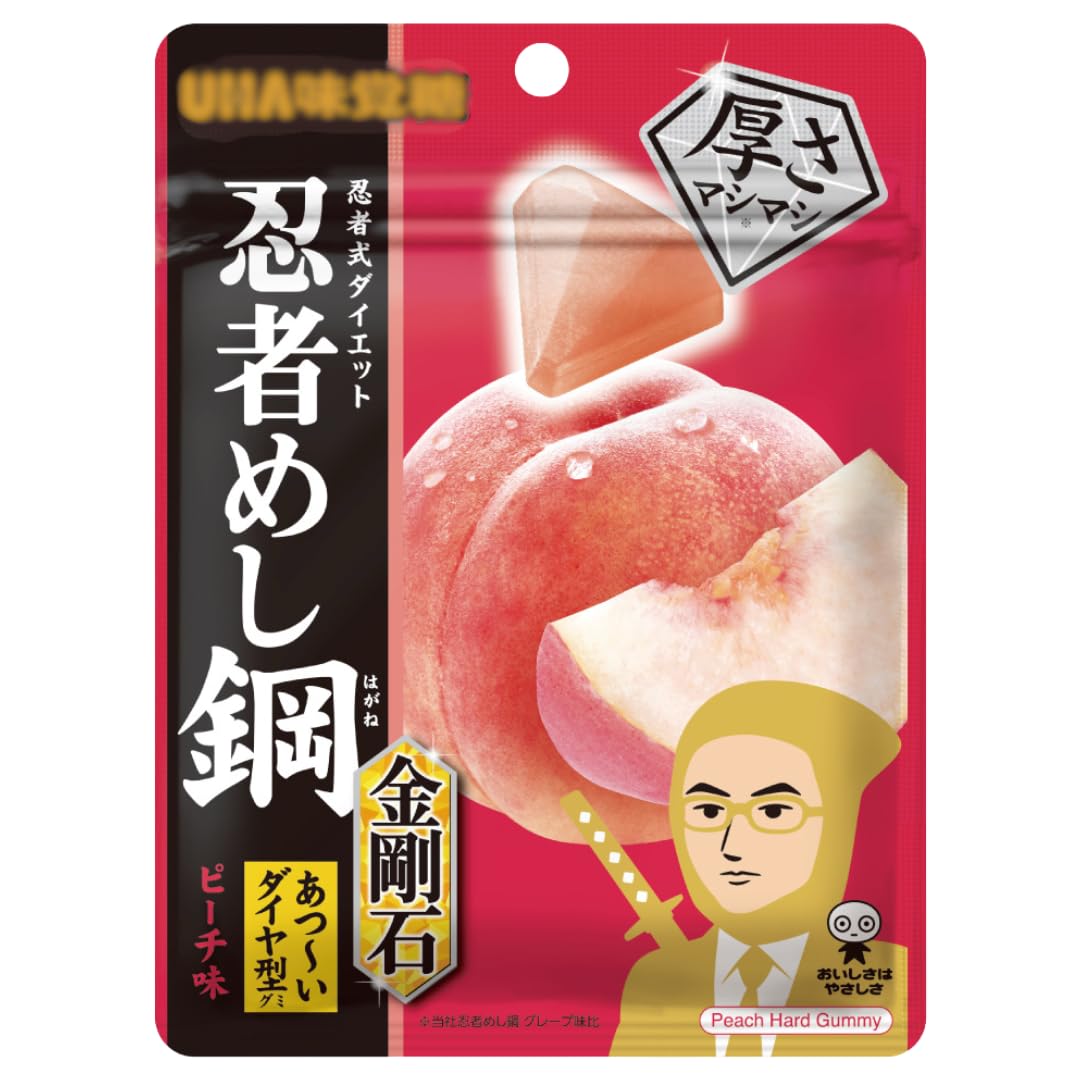 UHA味覚糖 忍者めし 鉄の鎧 ピーチ味 40g×50個 まとめ売り Amazon | 【新登場！各5個セット】忍者 めし 鉄の鎧 ピーチ味 40g/鋼