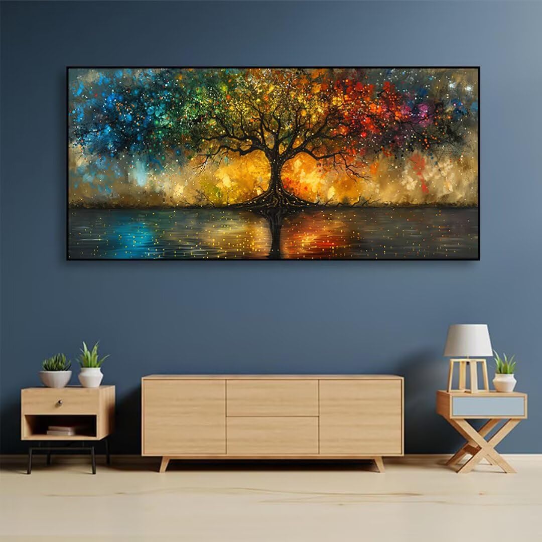 DIY zestawy do sztuki diamentowej 5D dla dorosłych, drzewo życia, zestaw do malowania diamentowego z jeziorem dla dorosłych, rękodzieło, kwadratowe, pełne wiercenie, diamentowe kropki, klejnot,