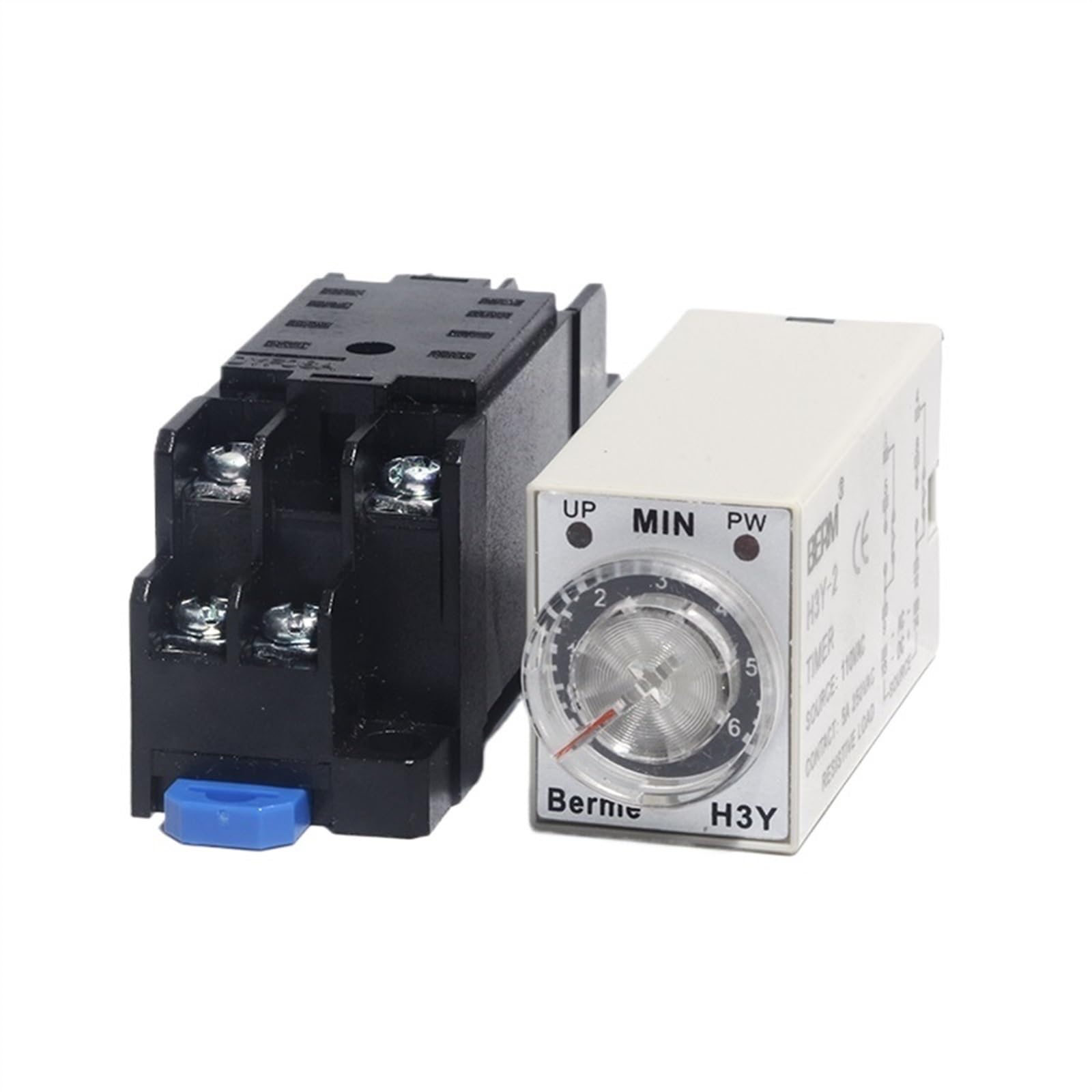 Relé de tiempo H3Y-2 AC110V 6/10/30/60 minutos relé temporizador con enchufe conjunto de 8 pines temporizador de retardo de apagado con Base(Size:30Seconds)