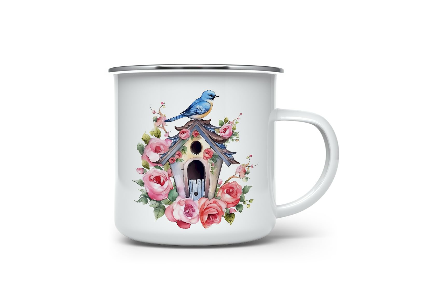 MAXIKIWI - Durable Enamel Coffee or Tea Camping Mug for Indoor Outdoor Use - Gardening Collection - 350ml