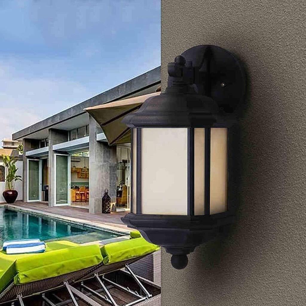 Wejścia Lampa Zewnętrzna Wodoodporne Zewnętrzne Lampy Ścienne Aluminiowa Lampa Ścienna Szklana Ogrodowa Na Balkon, Korytarz, Alejkę Oświetlenie Ogrodu(24 * 47cm)