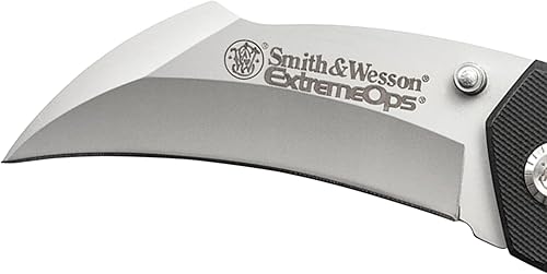Miniatura 6 de Smith & Wesson ExtremeOps CK32C - Cuchillo plegable Karambit de 8 pulgadas con hoja de pico de halcón de 3 pulgadas y mango de acero inoxidable para