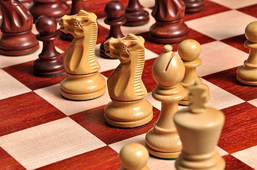 Miniatura 3 de Juego de ajedrez The Grandmaster - Solo piezas - 4.0" King (caoba dorada)