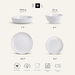 Stone Lain Lauren Stoneware Ensemble de vaisselle, 16-Piece Service pour 4, Blanc cassé