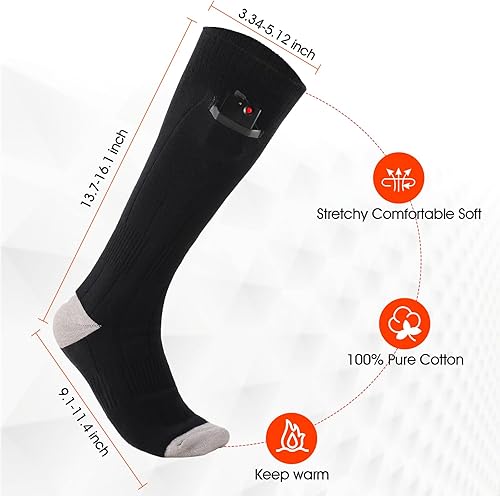 Miniatura 3 de Calcetines térmicos para hombres, calcetines térmicos con batería, calcetines de calefacción eléctrica para hombres y mujeres, para montar al aire