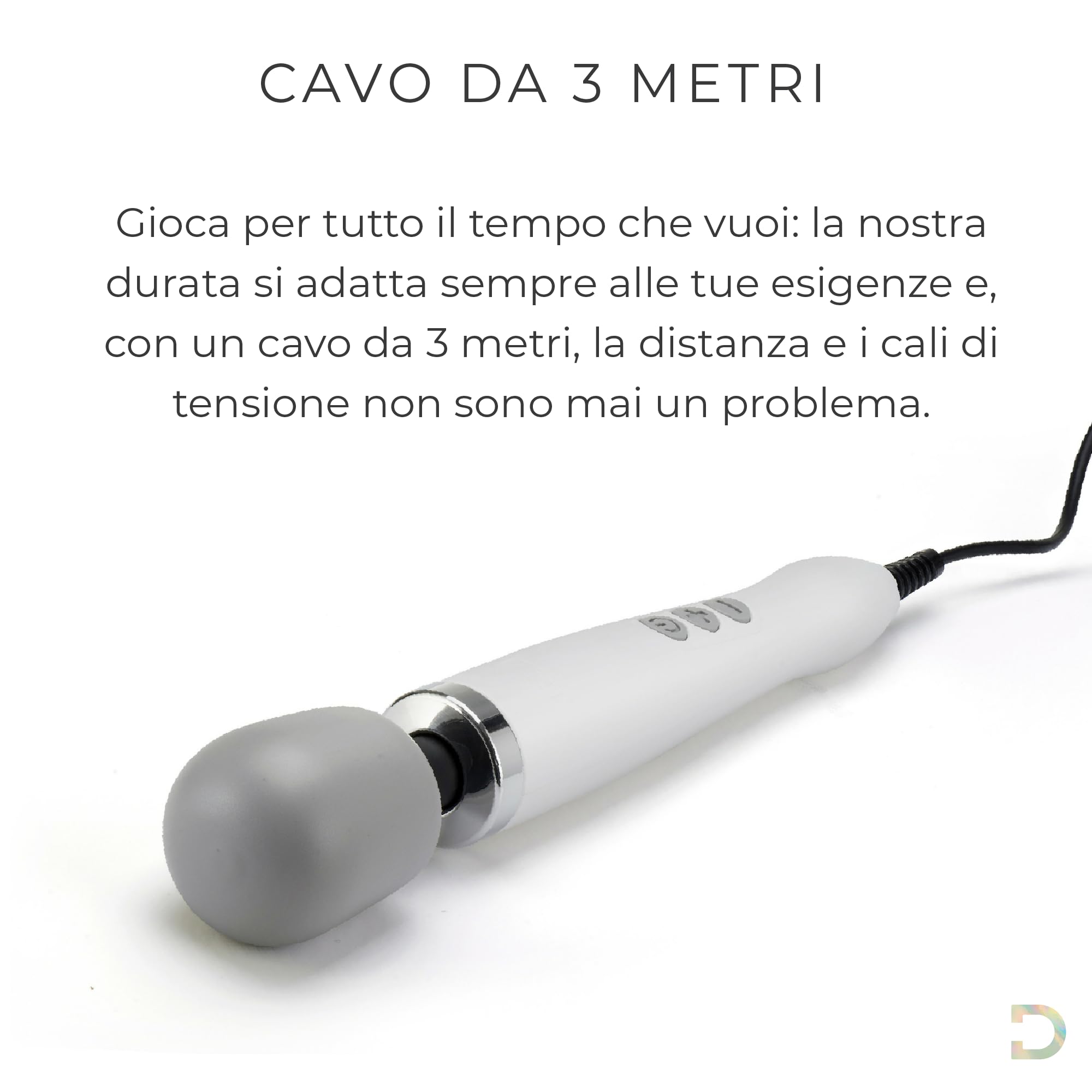 Doxy Premium Vibrator Magic Wand Massage for Women; La bacchetta magica femminile vibratore - White