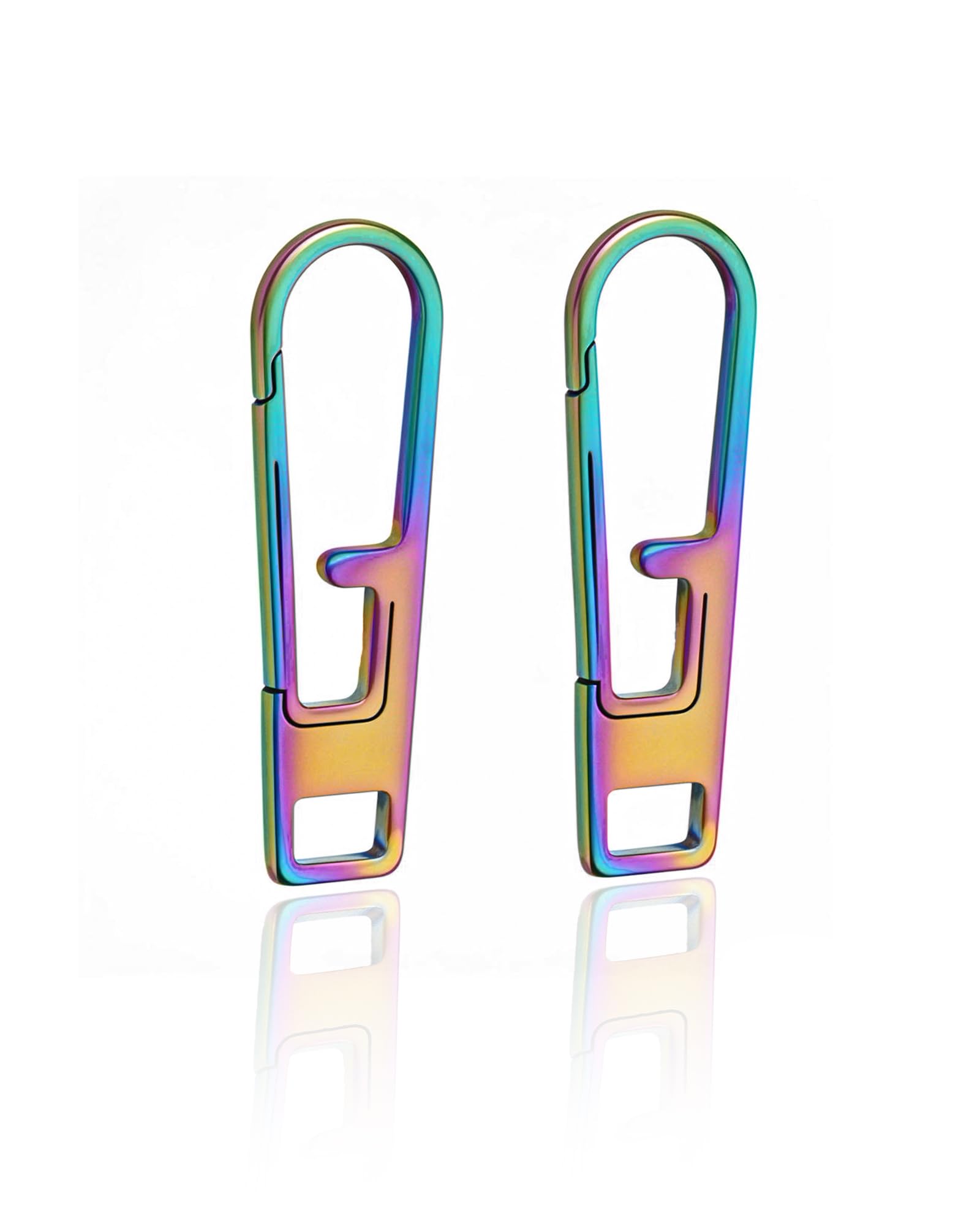 VAT1-L Large Titanium Zipper Pull Replacement, Heavy Duty Zipper Pull Tab Repair Kit for Large Luggage Suitcase Backpack Duffel Bag and More, Titanium Carabiner Keychain Micro