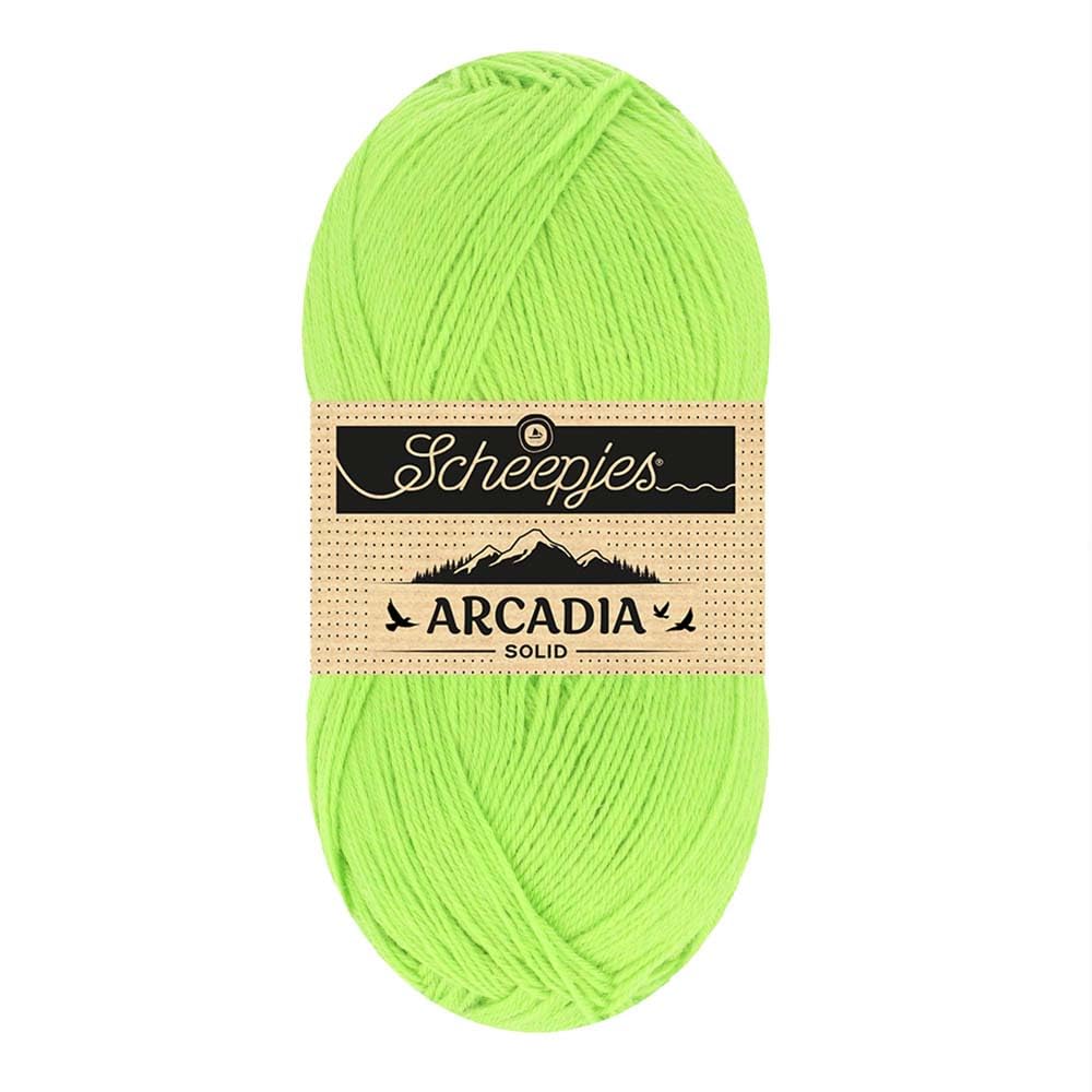 Scheepjes Arcadia Solid 100g - 821 Grass Green Knitting and Crochet Yarn