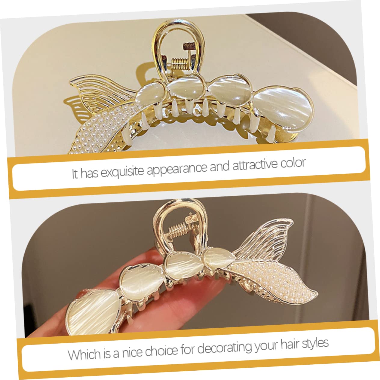 FRCOLOR 5pezzi Fermaglio Per Forma Di Sirena Con Perle Clip Per Eleganti Per Donne Accessorio Chic Per Acconciature Design Pratico Per Ogni Occasione