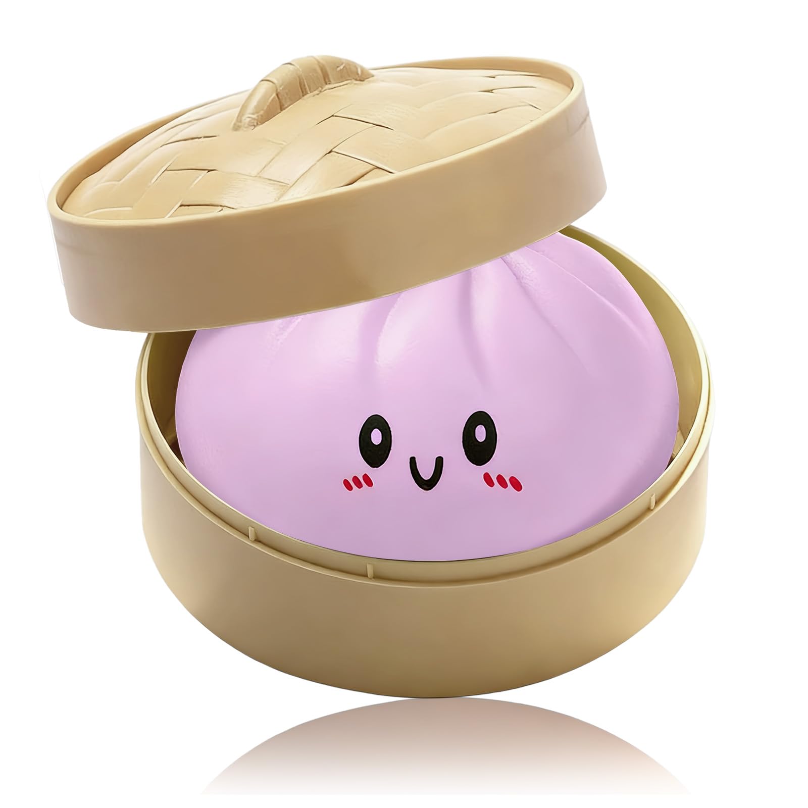 2 Pcs Mystery Dumpling Squishes Kit, 1 Dumpling Toy Jumbo Squishies With 1 Steaming Basket Toys, Cute Soft Extrud Dumplings Toys Suitable For Releasing Emotions