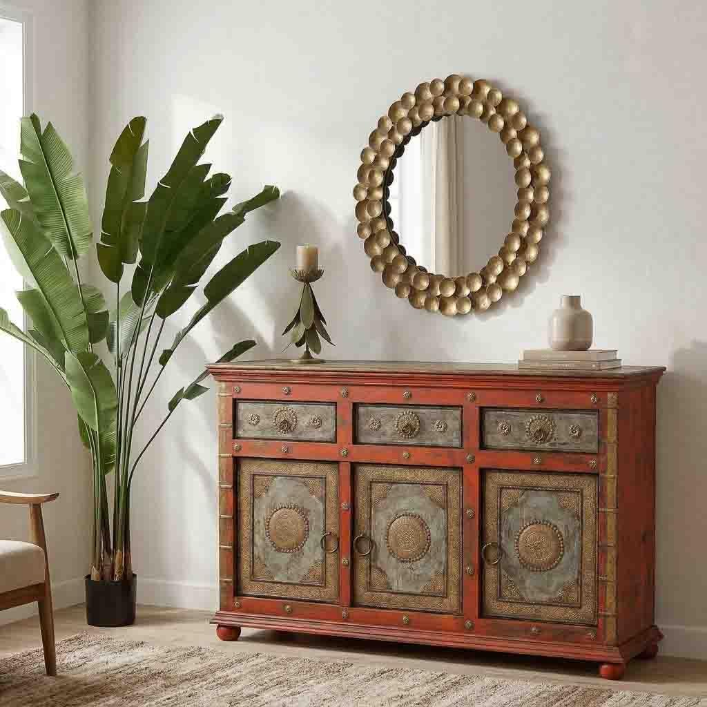 WANDERLUST DECO Espejo de Pared de Metal 59x59x04h cm