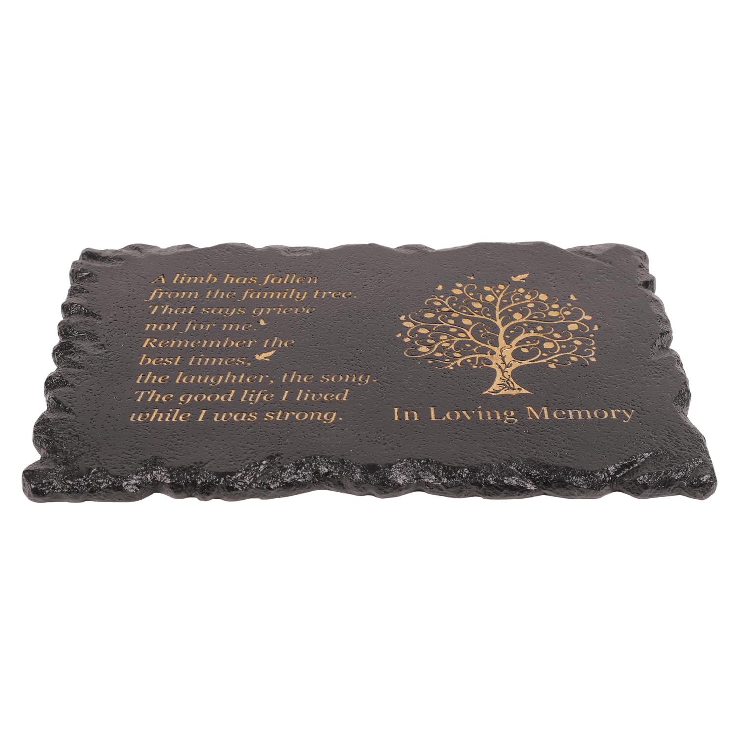 Pietra commemorativa da giardino in poliresina con albero della vita, lunga 30 cm, pietre commemorative per i propri cari all'aperto, placche commemorative, regali di condoglianze per la perdita della