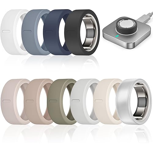 10 Pack Ring Cover Compatible with Oura Ring Gen 4/4 Ceramic/Gen 3, Ultra-Thin Silicone Anti-Scratch Ring Protector Accessories for RingConn Gen 2/Gen 2 Air/Ultrahuman