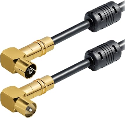 Premium Cavo Coassiale IEC Maschio angolo destro del connettore nbsp nbsp Angolo IEC Femmina 5 nbsp Velocita 2 5 nbsp m 135 nbsp DB con Absorber ferrite Premium Cavo Coassiale IEC Maschio angolo destro del connettore nbsp nbsp Angolo IEC Femmina 5 nbsp Velocita 2 5 nbsp m 135 nbsp DB con Absorber ferrite