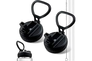 Cirkul Reusable Water Bottle Straw Lid - 2 Pack Flip Straw Lid...