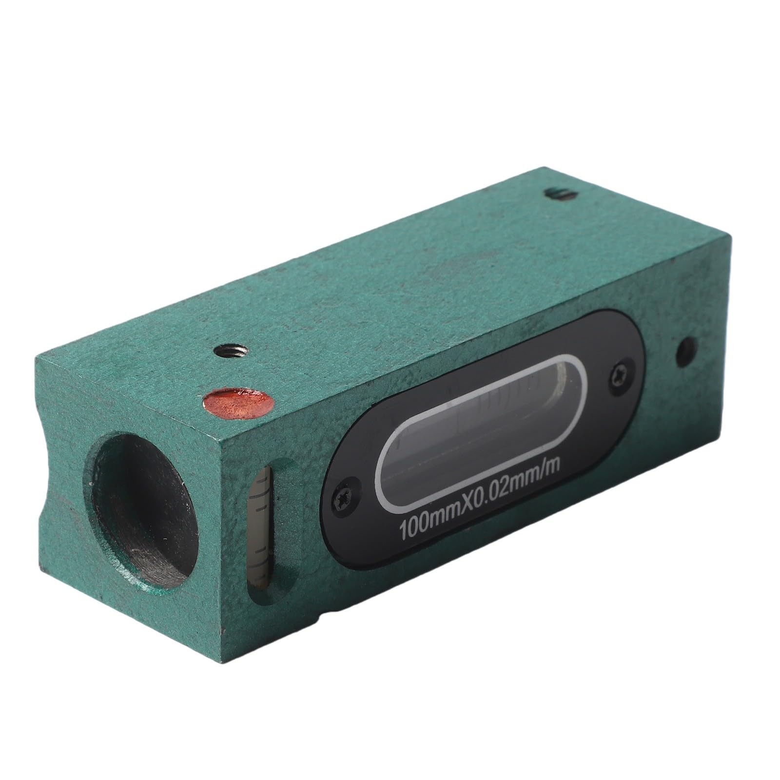 Nivel de burbuja de precisión de 100 mm con resolución de 0,02 mm de acero para maquinaria industrial, base de ranura en V y caja de madera para ingenieros y talleres